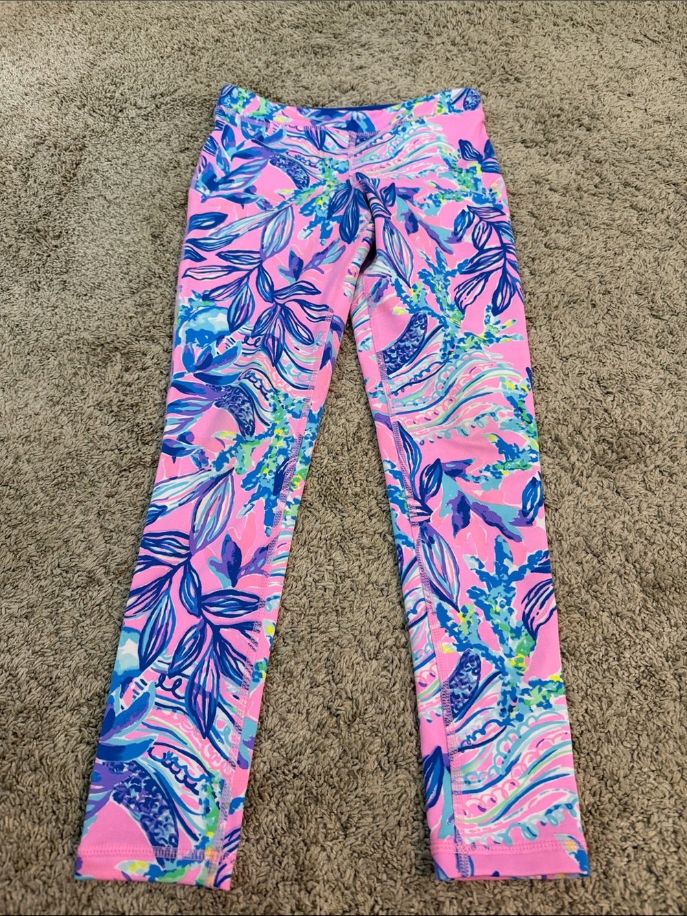 Lilly Pulitzer Girls' Pink Floral Print Luxletic Leggings